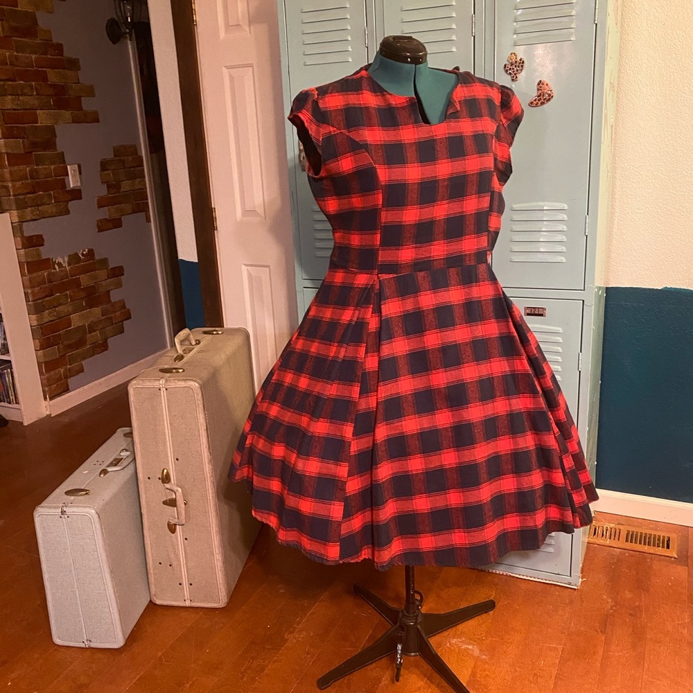 Vintage style, Flannel swing dress